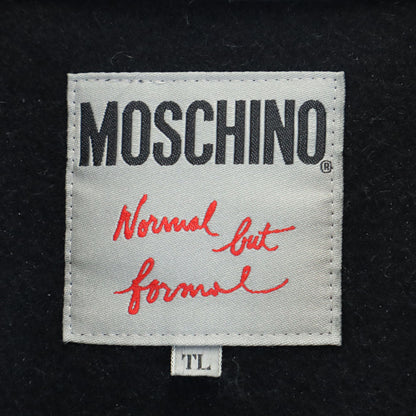 MOSCHINO Wool Blend Long Coat Black Size TL