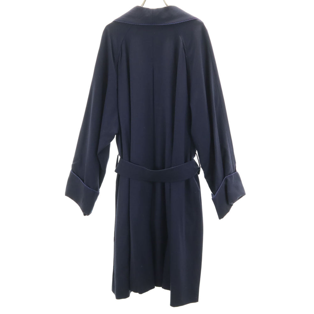 CELINE Wool Long Sleeve Gown Coat Navy