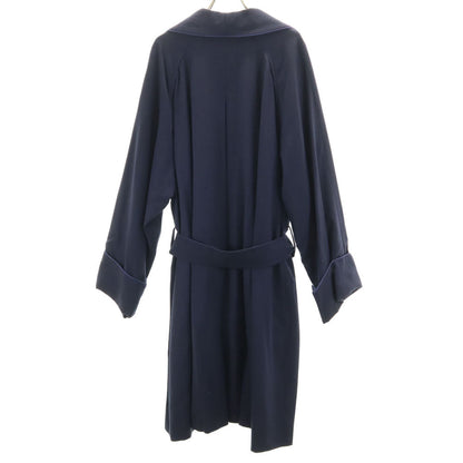 CELINE Wool Long Sleeve Gown Coat Navy