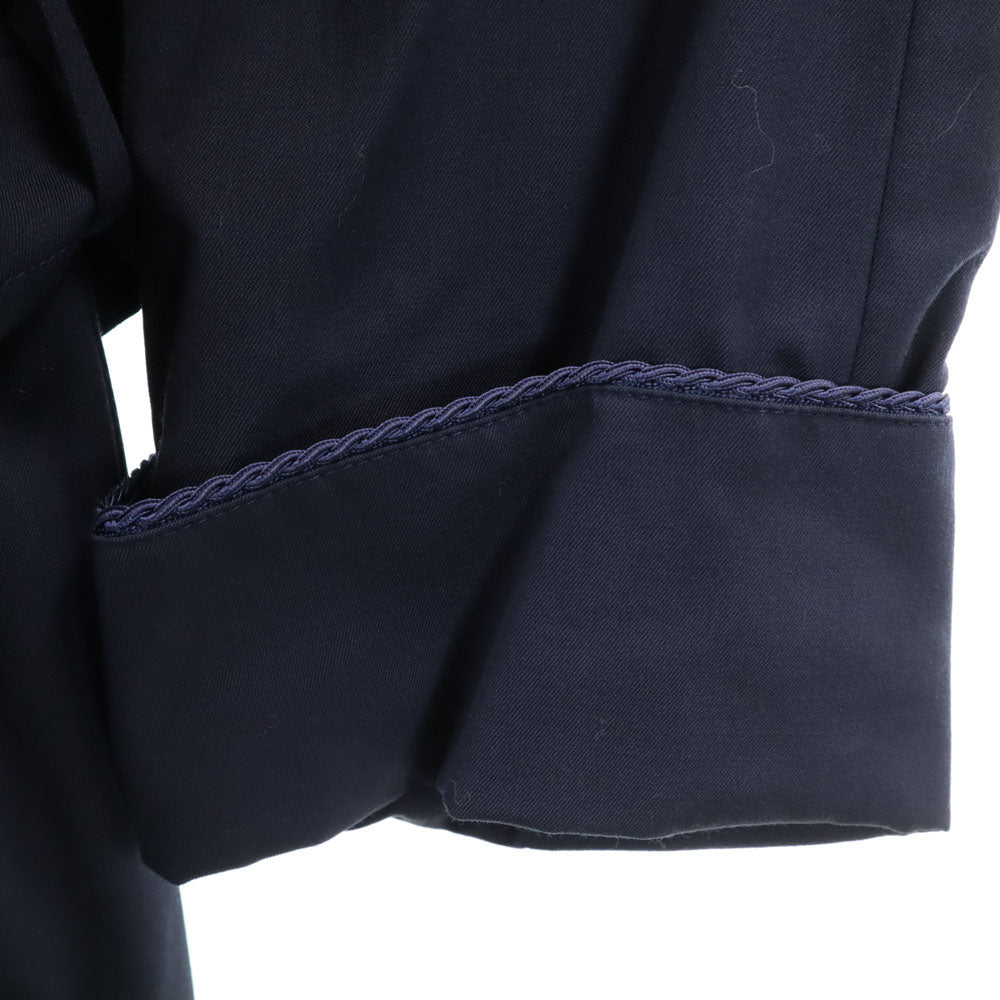CELINE Wool Long Sleeve Gown Coat Navy