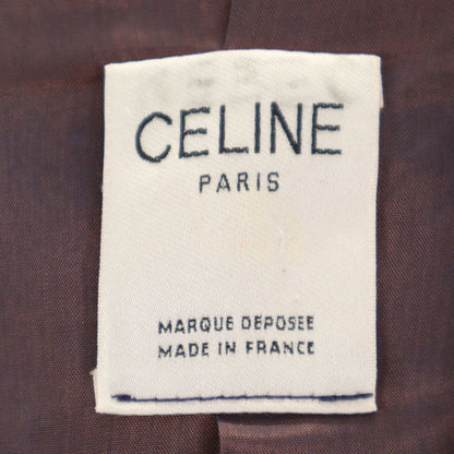 CELINE Wool Long Sleeve Gown Coat Navy