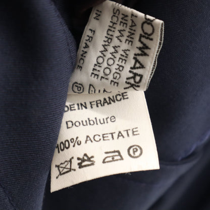 CELINE Wool Long Sleeve Gown Coat Navy