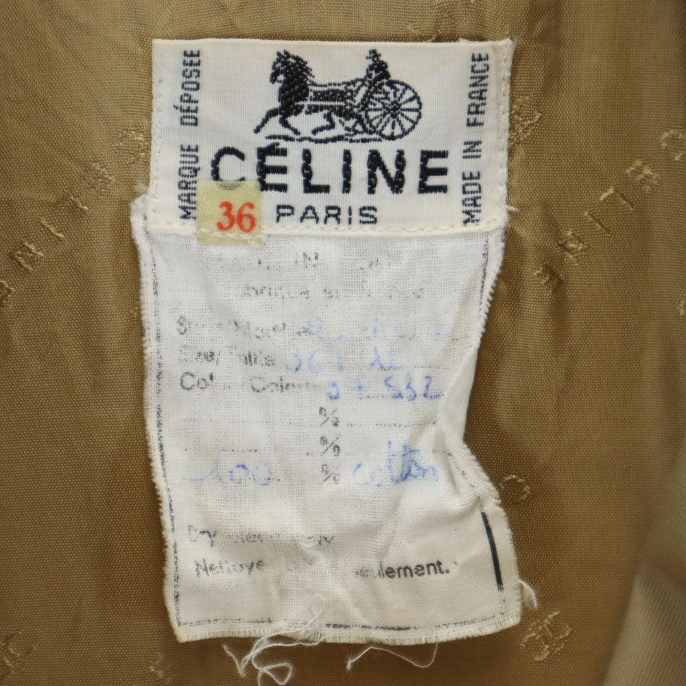 CELINE 90s Vintage French Trench Coat Beige Size 36