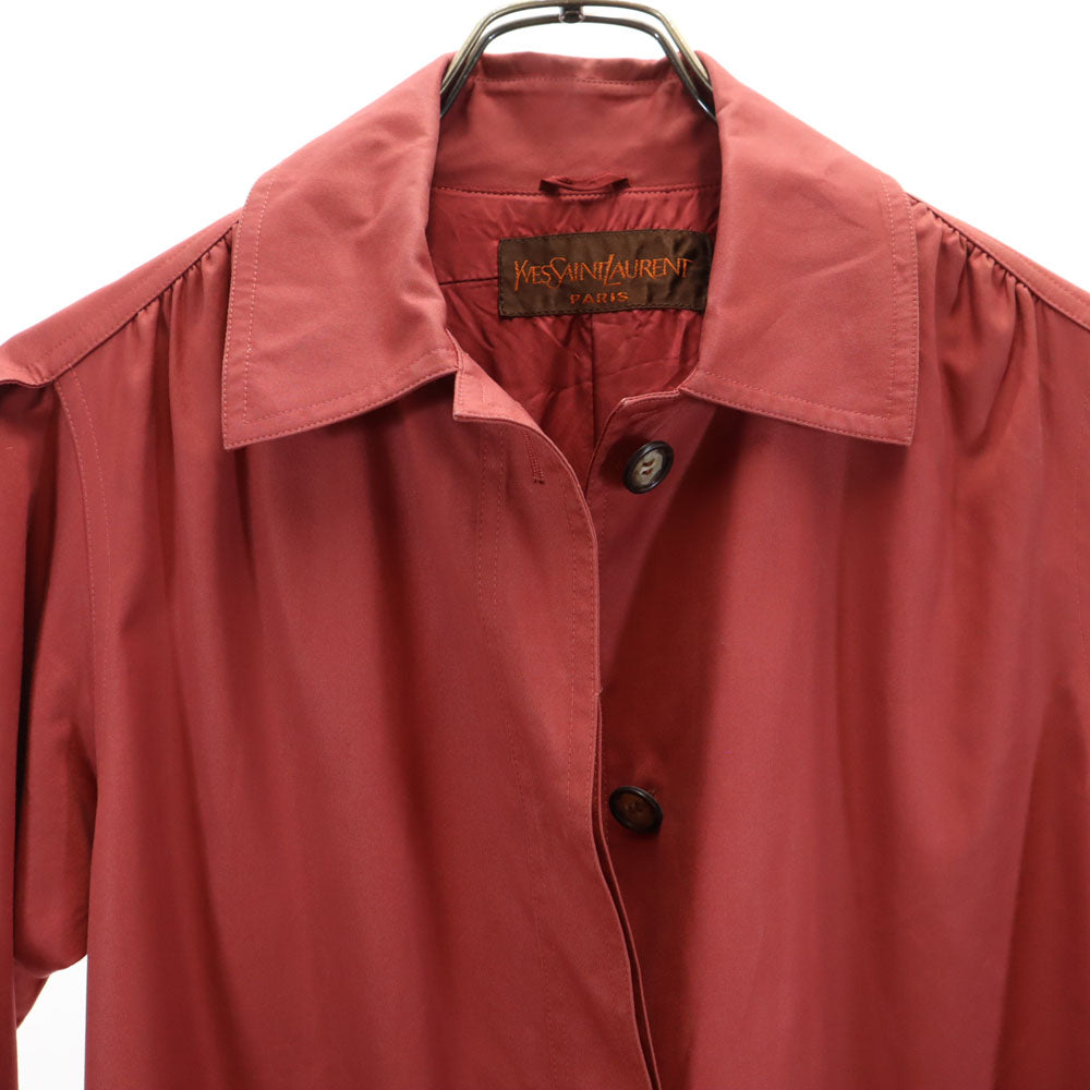 YVES SAINT LAURENT 80s 90s Balmacaan Coat Red Size T9
