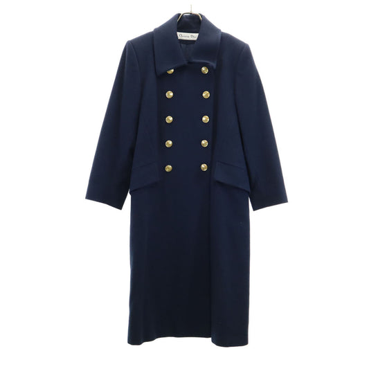 Christian Dior 90s Loro Piana Lamb Wool Coat Navy Size 6