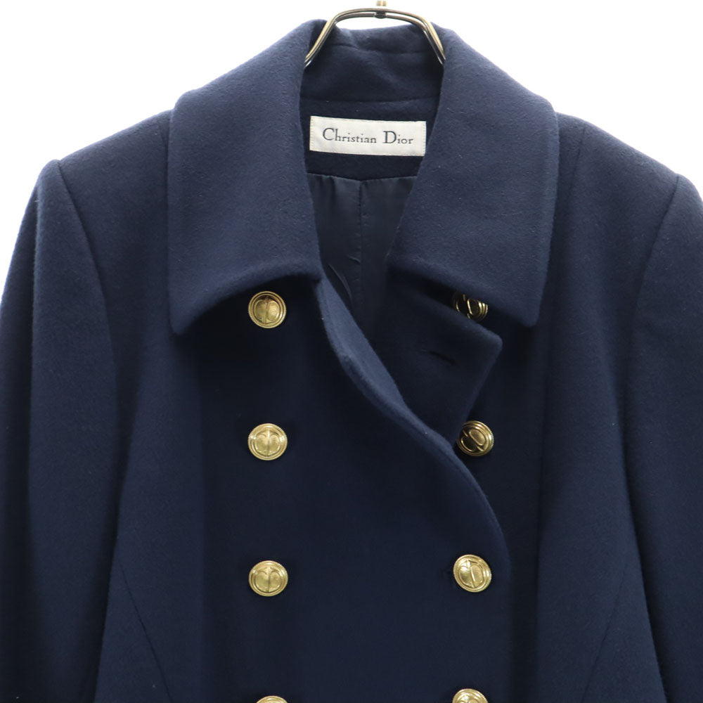 Christian Dior 90s Loro Piana Lamb Wool Coat Navy Size 6
