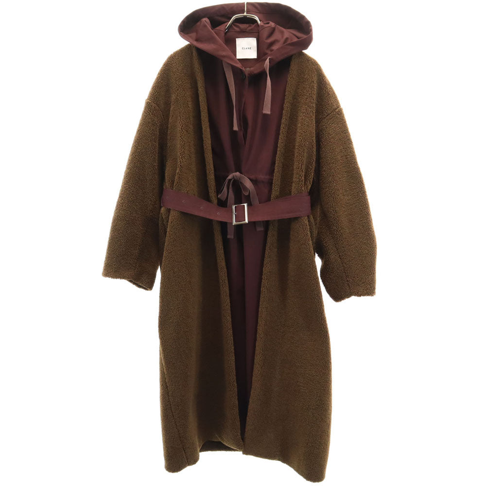 CLANE Layered Boa Coat Brown Size 1