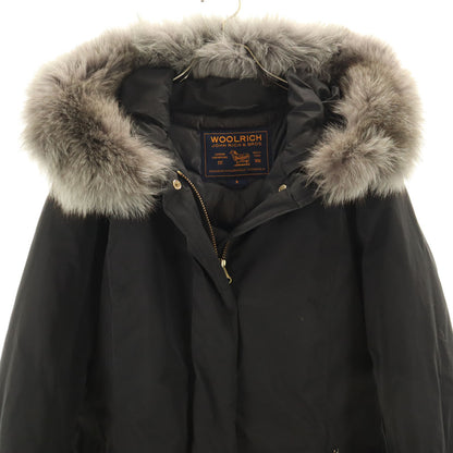 WOOLRICH Fox Fur Down Coat Black Size S