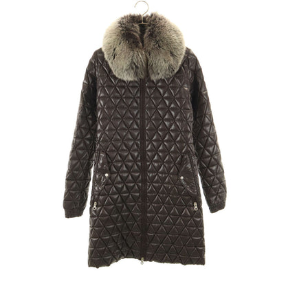 DUVETICA Quilted Down Coat Brown Size 38