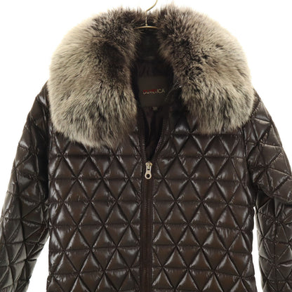 DUVETICA Quilted Down Coat Brown Size 38