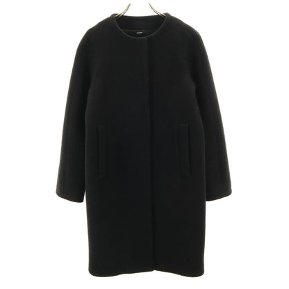 JIL SANDER NAVY Collarless Coat Black Size 34