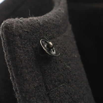 JIL SANDER NAVY Collarless Coat Black Size 34