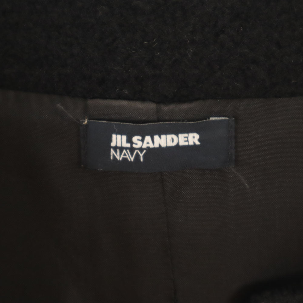 JIL SANDER NAVY Collarless Coat Black Size 34