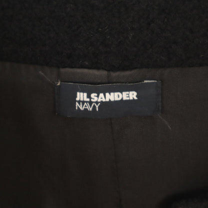 JIL SANDER NAVY Collarless Coat Black Size 34