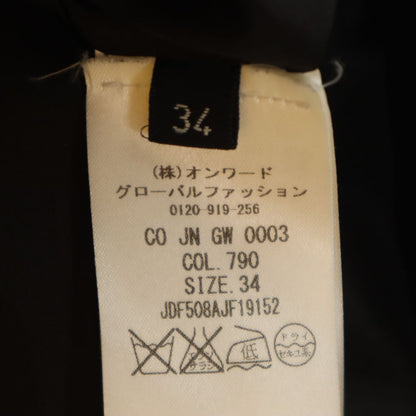 JIL SANDER NAVY Collarless Coat Black Size 34