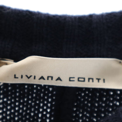 LIVIANA CONTI Italian-Made Long Sleeve Sweater Navy Size M