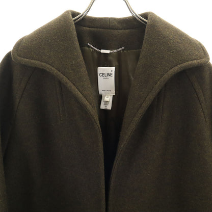 CELINE French Cashmere Blend Melton Coat Khaki Size 40