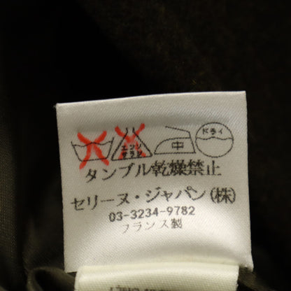 CELINE French Cashmere Blend Melton Coat Khaki Size 40