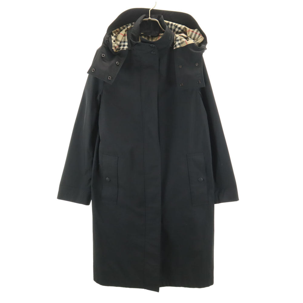 BURBERRY Hooded Coat Black Size 36