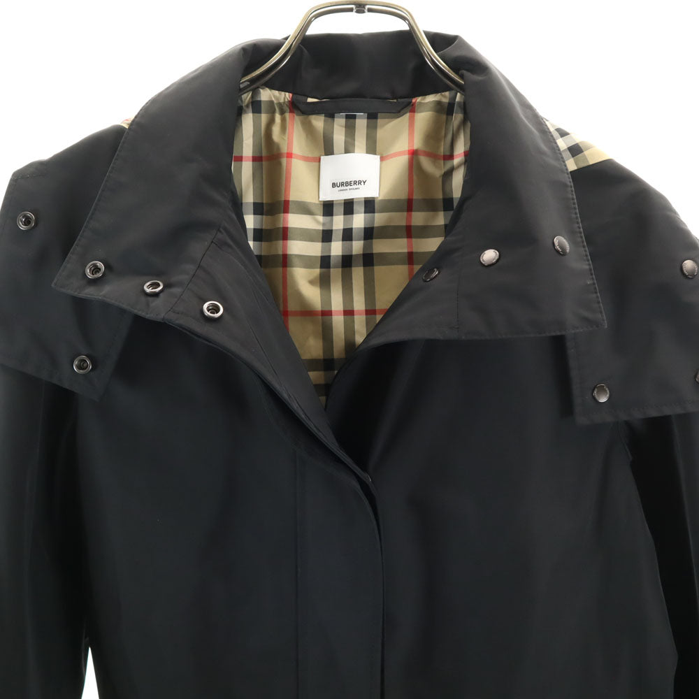 BURBERRY Hooded Coat Black Size 36