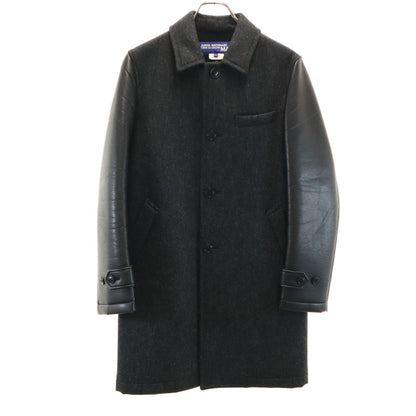 JUNYA WATANABE MAN 2016 Wool Blend Leather Coat Gray Size XS