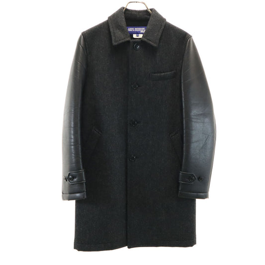 JUNYA WATANABE MAN 2016 Wool Blend Leather Coat Gray Size XS