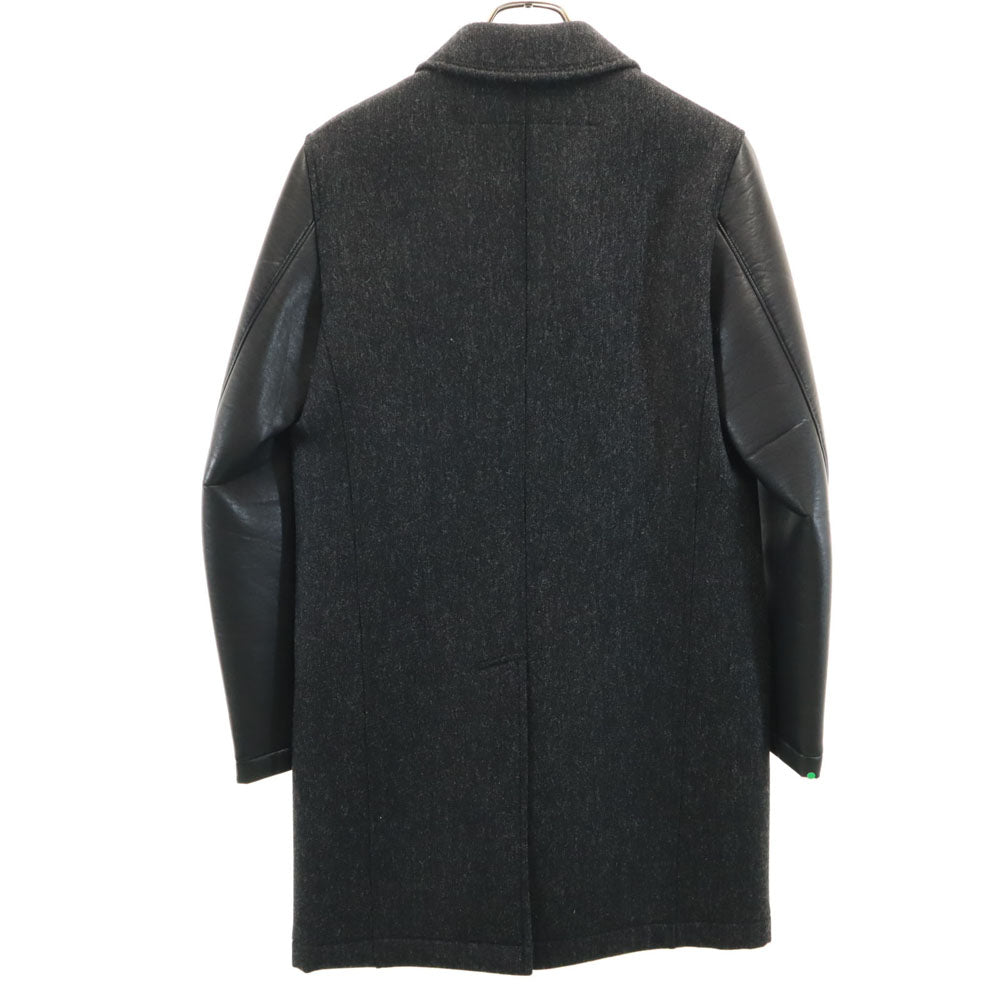 JUNYA WATANABE MAN 2016 Wool Blend Leather Coat Gray Size XS