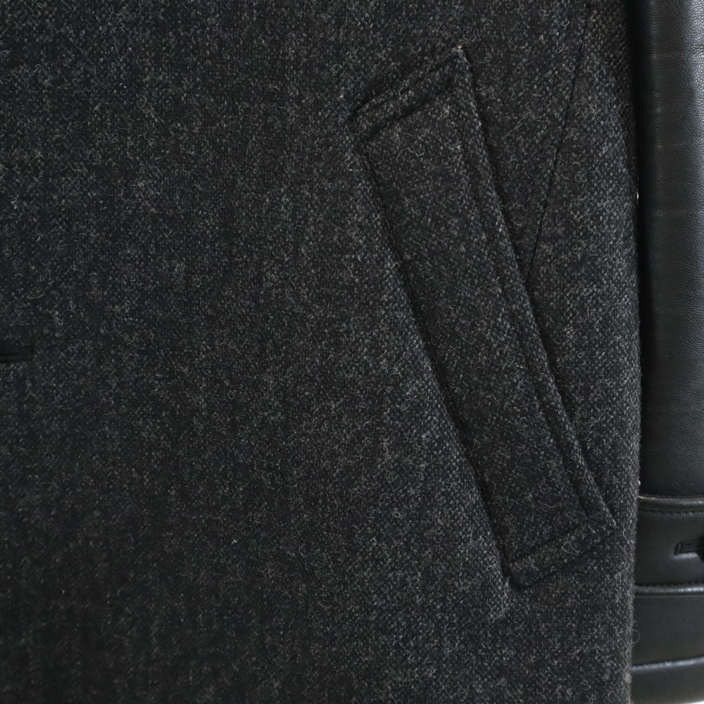 JUNYA WATANABE MAN 2016 Wool Blend Leather Coat Gray Size XS