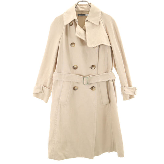 SPORTMAX Linen Blend Trench Coat Beige Size 36