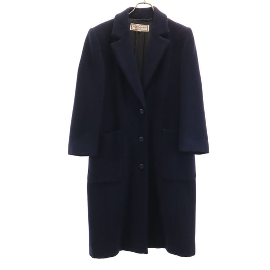 YVES SAINT LAURENT 90s Melton Chesterfield Coat Navy Size M