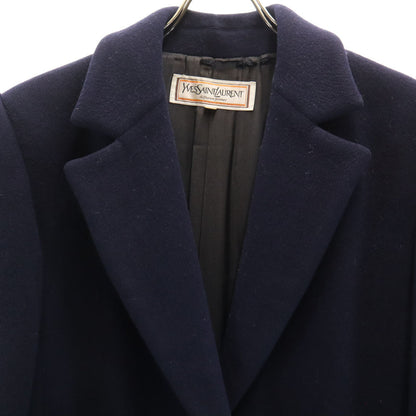 YVES SAINT LAURENT 90s Melton Chesterfield Coat Navy Size M