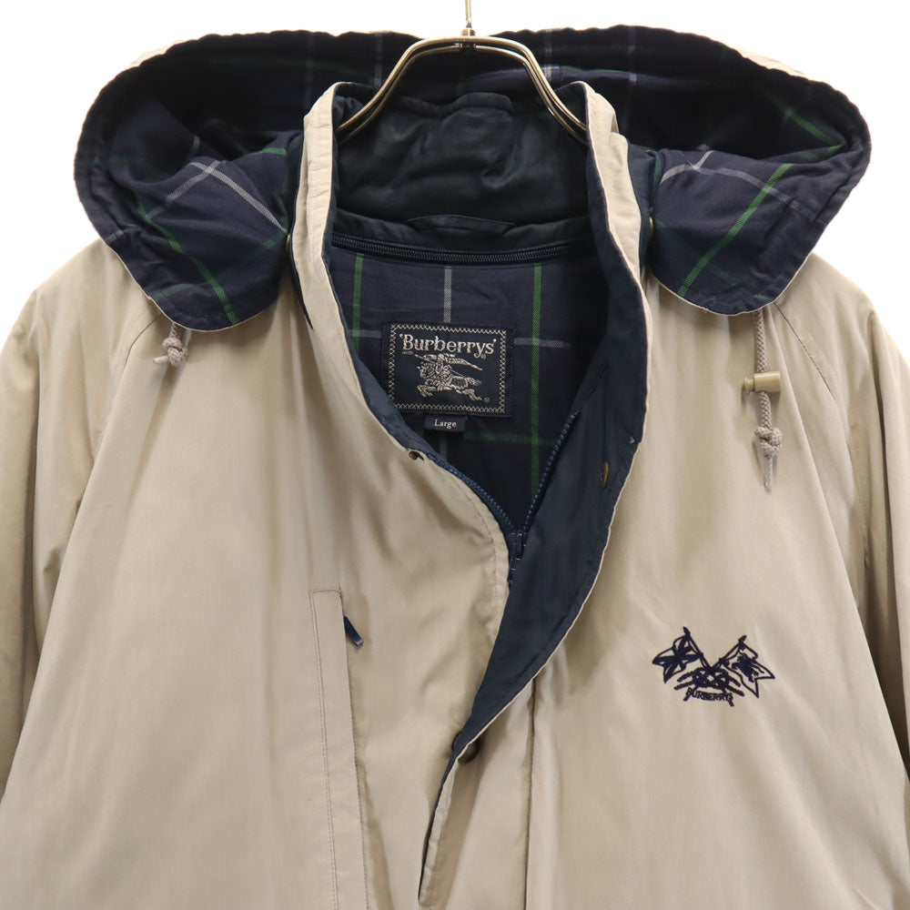 Burberrys 90s Vintage Hooded Down Liner Coat Beige Size L