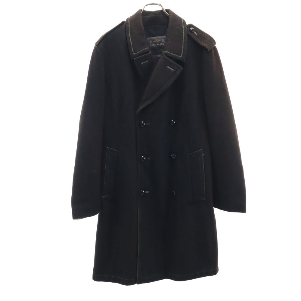 ESEMPLARE Wool Blend Oversized Long Coat Brown Size L