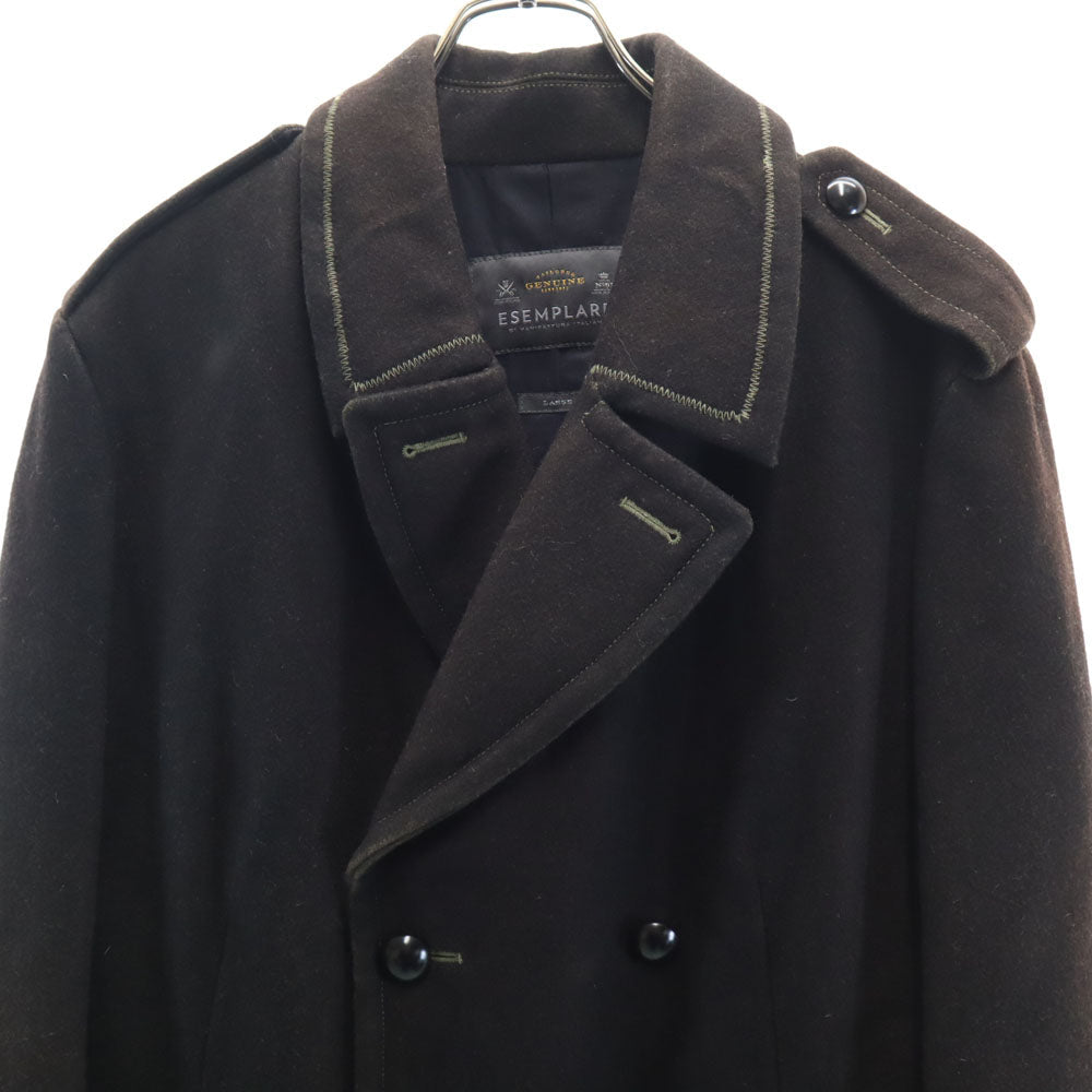ESEMPLARE Wool Blend Oversized Long Coat Brown Size L