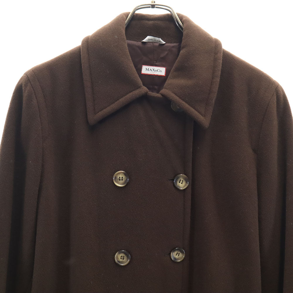 MAX&CO Italian Wool Blend Long Coat Brown Size 42
