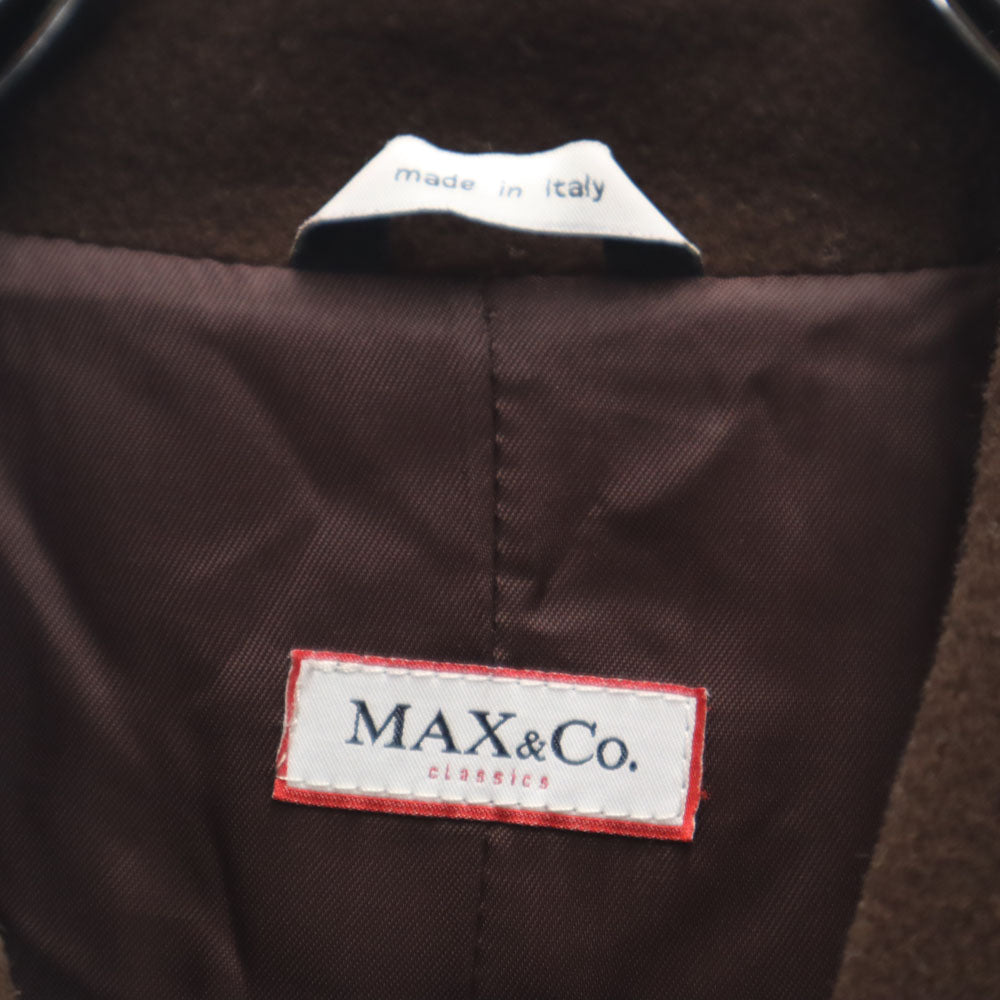 MAX&CO Italian Wool Blend Long Coat Brown Size 42