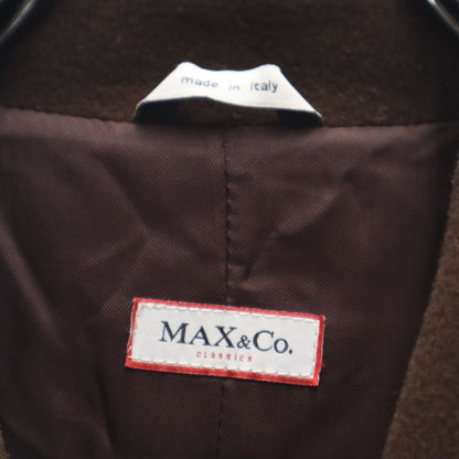 MAX&CO Italian Wool Blend Long Coat Brown Size 42