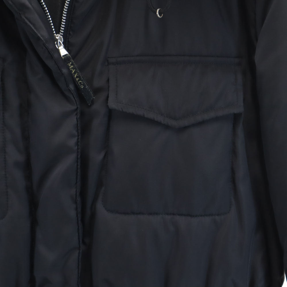 MAX&CO Hooded Black Down Coat Size 38