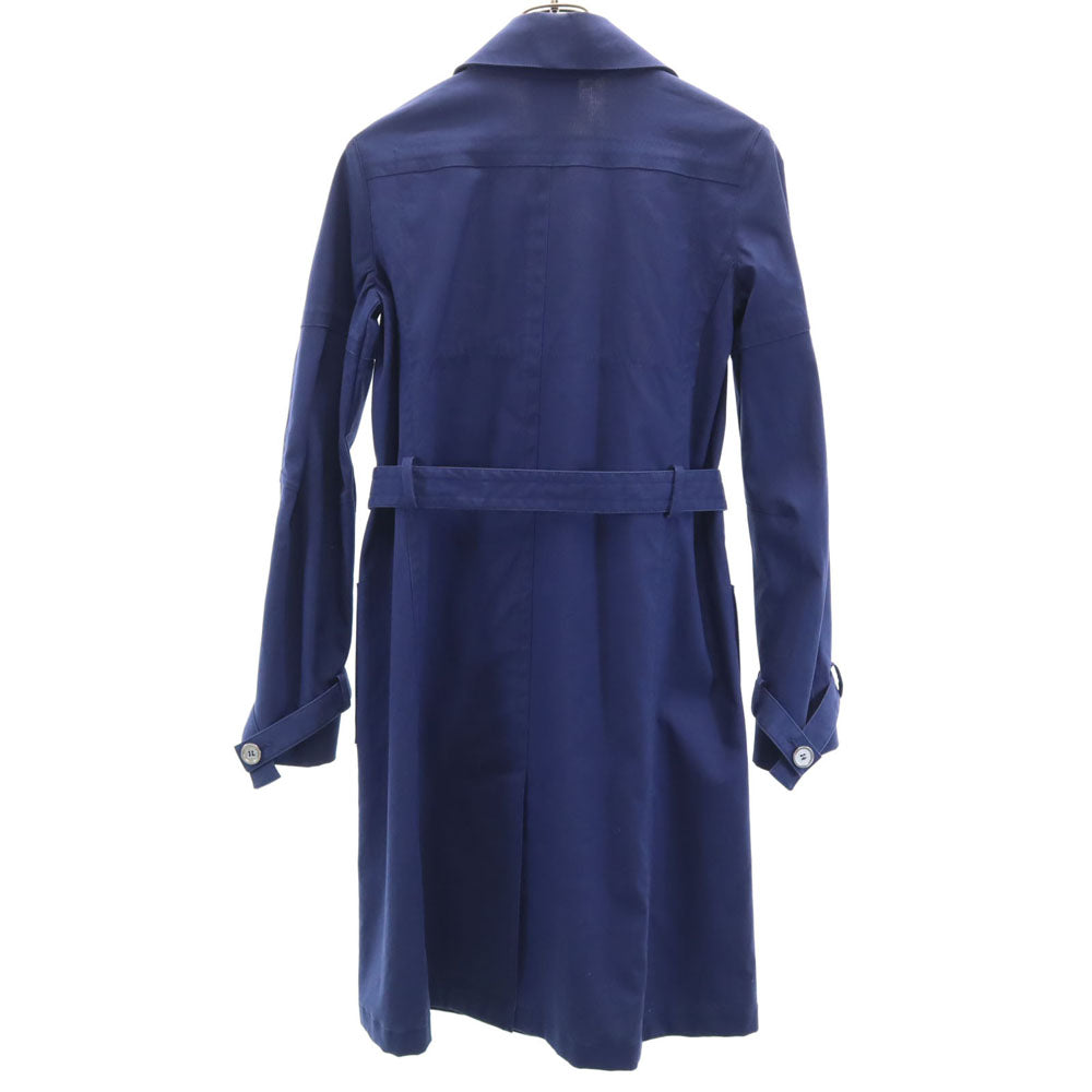 CELINE Trench Coat with Belt Blue Size 36
