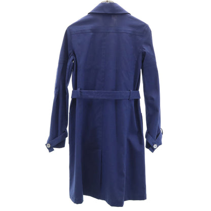 CELINE Trench Coat with Belt Blue Size 36