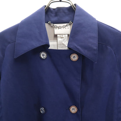 CELINE Trench Coat with Belt Blue Size 36