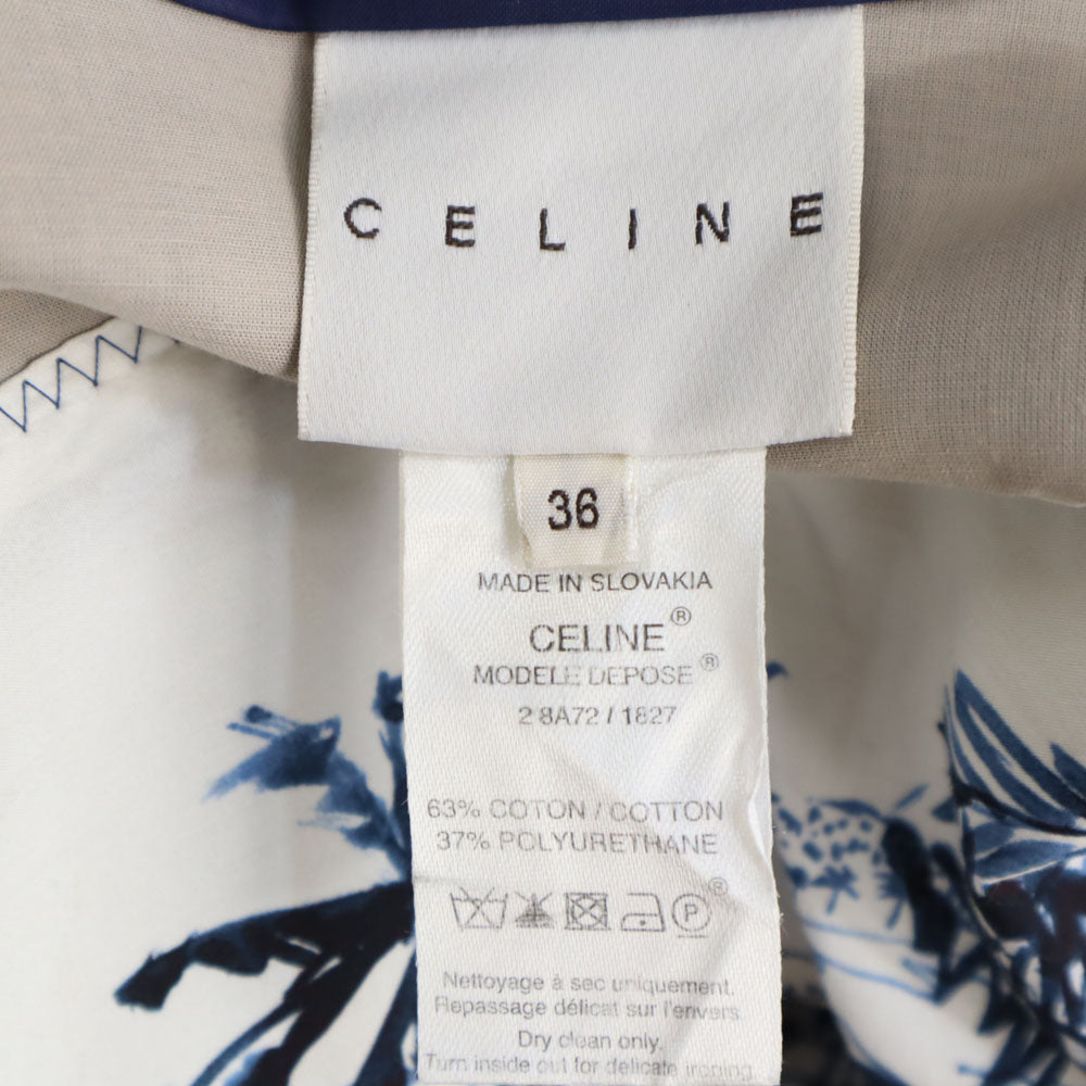 CELINE Trench Coat with Belt Blue Size 36