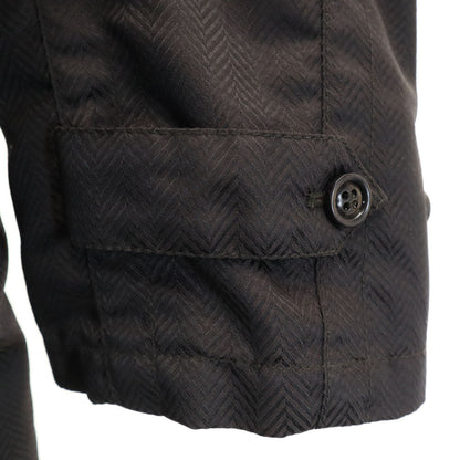ARMANI COLLEZIONI Italian Herringbone Mac Coat Gray Size 50