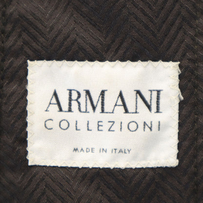 ARMANI COLLEZIONI Italian Herringbone Mac Coat Gray Size 50