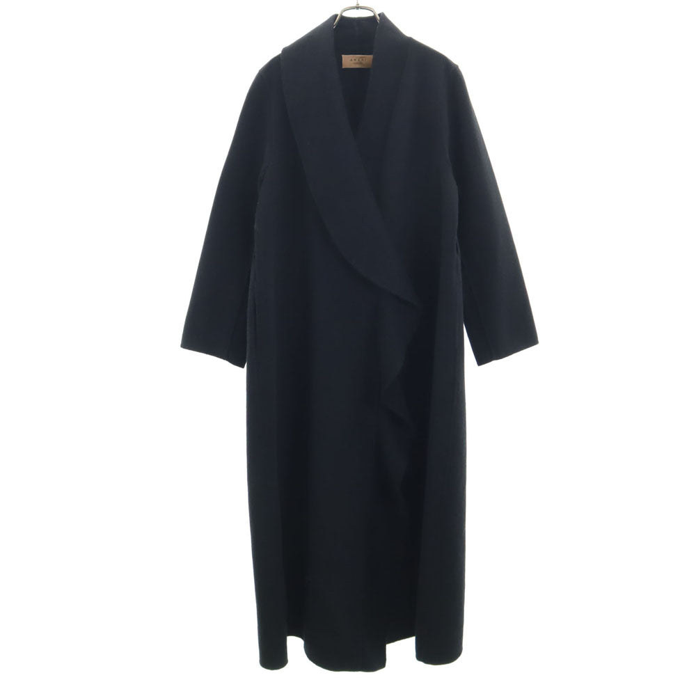 AMERI UNDRESSED Wool Blend Frill Collar Coat Black Size M