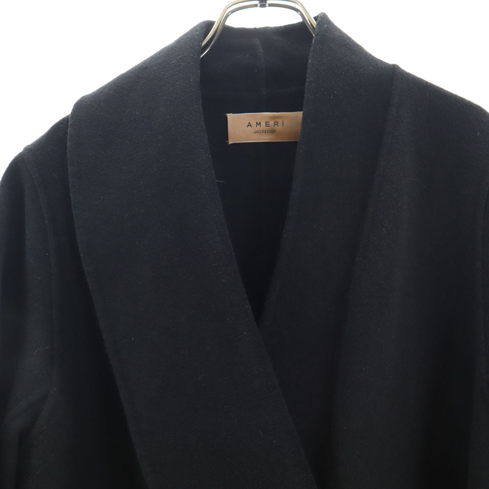 AMERI UNDRESSED Wool Blend Frill Collar Coat Black Size M