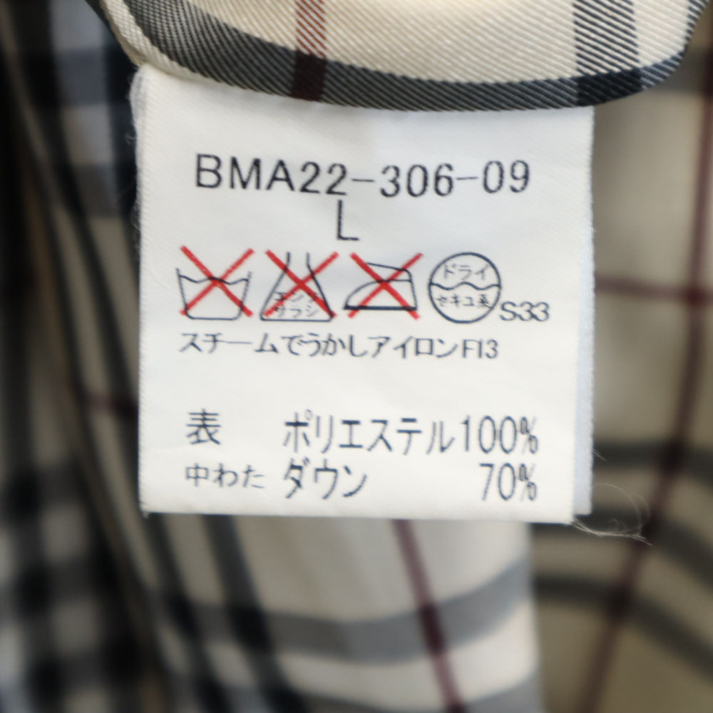 BURBERRY BLACK LABEL Nova Check Down Coat Black Size L