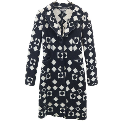 Emporio Armani Italian Patterned Knit Coat Black Size 40