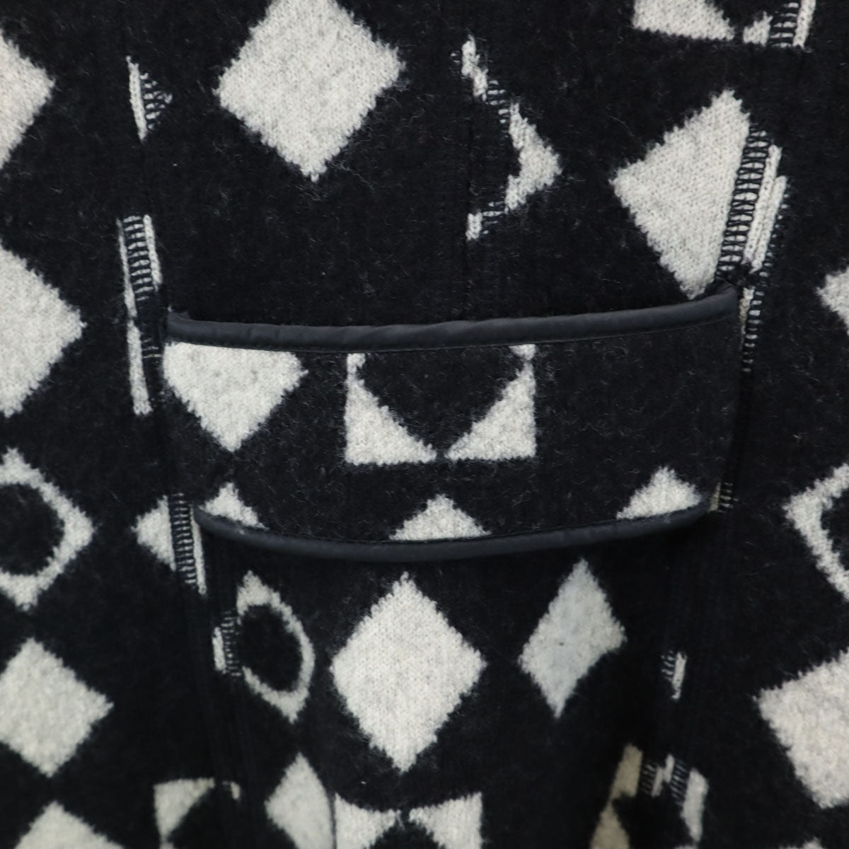 Emporio Armani Italian Patterned Knit Coat Black Size 40