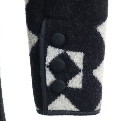Emporio Armani Italian Patterned Knit Coat Black Size 40